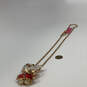 Designer Betsey Johnson Gold-Tone Enamel Crystal Bunny Pendant Necklace image number 3