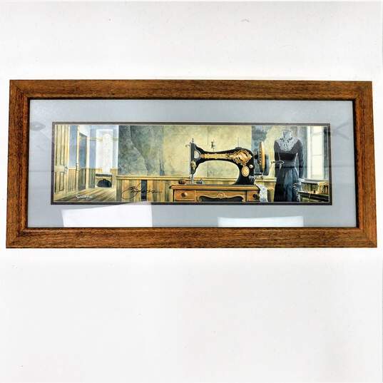 Randy Souders Stitch In Time 1989 Print framed 9.5" x 24"W image number 1
