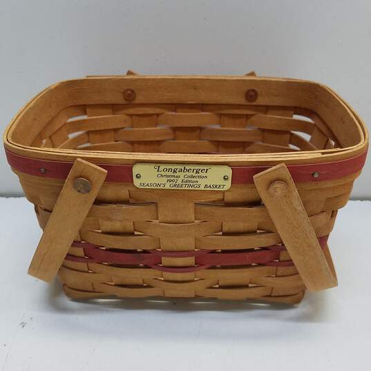Bundle of 2 Longaberger Handwoven Baskets with Liner image number 3
