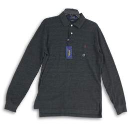 NWT Polo Ralph Lauren Mens Gray Spread Collar Custom Fit Polo Shirt Size M