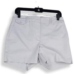 NWT White House Black Market Womens Gray Flat Front Chino Shorts Size 6