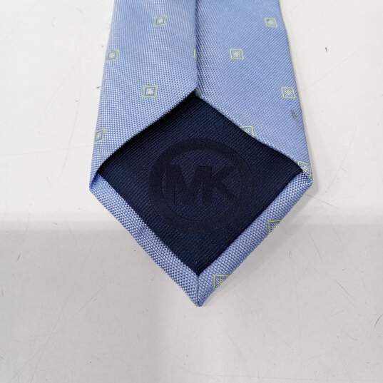 Michael Kors Blue Square Pattern Necktie image number 4