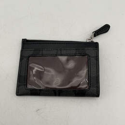 Womens Black Signature Print Rectangular Zipper Slim Mini Card Wallet alternative image