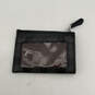 Womens Black Signature Print Rectangular Zipper Slim Mini Card Wallet image number 2