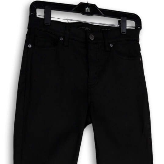 Womens Black Denim Dark Wash High Rise Pockets Slim Fit Skinny Jeans Sz 26 image number 3