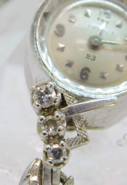 Vintage 14K White Gold 0.20 CTTW Diamond Case Bulova 23 Jewel Ladies Watch 13.6g alternative image
