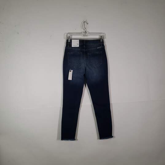 NWT Womens Button Fly Distressed High Rise Ankle Skinny Leg Jeans Size 3/25 image number 2