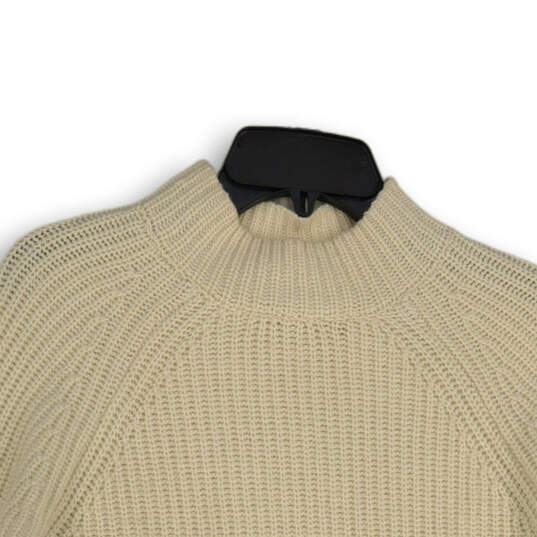 NWT Womens Beige Knitted Turtleneck Bell Sleeve Pullover Sweater Size Small image number 3