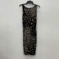 Womens Nude Black Leopard Print Sleeveless V-Neck Sheath Dress Size 8 image number 2