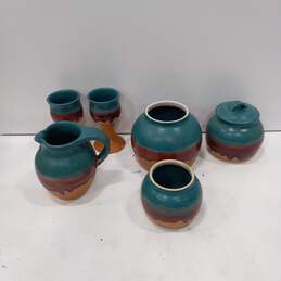 6pc. Handcrafted 3D Drip Glazed Pottery Bundle