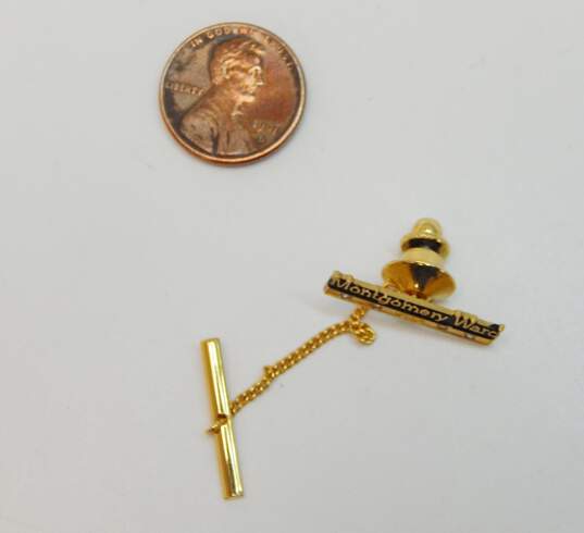 Vintage 10K Yellow Gold Diamond Accent Montgomery Ward 35 Year Service Pin 3.6g image number 5