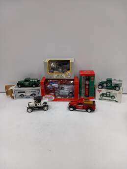 Lot of Assorted Model Trucks & Cars Coin Banks Some In Box