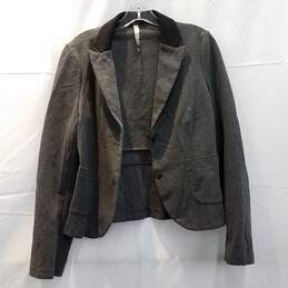Kensie Gray Blazer With Elbow Patch Size Large