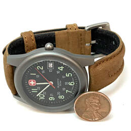 Designer Swiss Army SAK Design Leather Strap Black Dial Analog Wristwatch alternative image