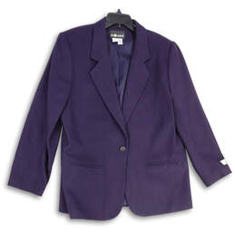 NWT Womens Purple Long Sleeve Notch Lapel One Button Blazer Size 18