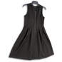 Womens Black Round Sleeve Sleeveless Pleated Back Zip A-Line Dress Size 8 image number 2