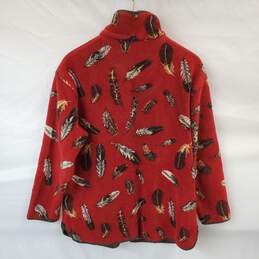 Tsunami Indigenous Collection Women's Jacket M Red Feather Acrylic Mock Neck alternative image