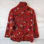 Tsunami Indigenous Collection Women's Jacket M Red Feather Acrylic Mock Neck image number 2