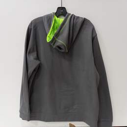 Men's Gray and Green Under Armor Hooded Sweatshirt Size Medium alternative image
