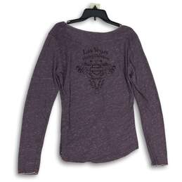 NWT Harley Davidson Womens Purple Long Sleeve Boat Neck Graphic T-Shirt Size XL alternative image