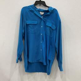NWT Talbots Womens Blue Long Sleeve Button-Up Shirt & A-Line Skirt Set Size 12 alternative image