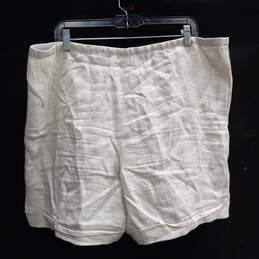 Lafayette 148 NY Beige Linen Chino Shorts Women's Size L alternative image