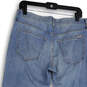 Womens Blue Denim Medium Wash Stretch Pockets Straight Leg Jeans Size P6 image number 4