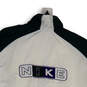 Womens White Green Mock Neck Long Sleeve Full-Zip Windbreaker Jacket Size S image number 4