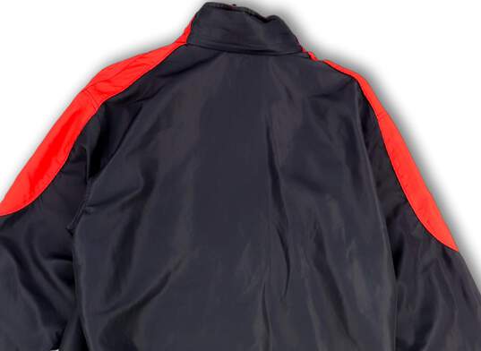 Mens Black Red Mock Neck Long Sleeve Full-Zip Track Jacket Size Medium image number 4