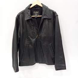 Men's Black Eddie Bauer Leather Jacket Size M