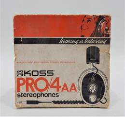 Vintage Koss Pro 4AA Sterephones Over Ear Headphones W/ Original Box