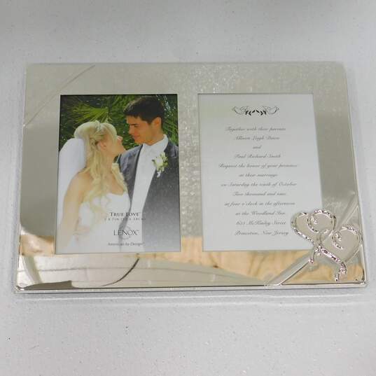 Lenox Brand True Love Silverplate Double Invitation Frame w/ Original Box image number 2