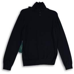 NWT Ralph Lauren Womens Black Mock Neck Long Sleeve Pullover Sweatshirt Size L alternative image