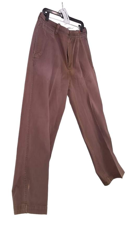 Mens Brown Flat Front Straight Leg Casual Chino Pants Size 36 X 30 image number 2