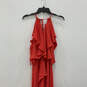 NWT Womens Janisa Pink Halter Neck Ruffle Sleeveless Maxi Dress Size Small image number 3