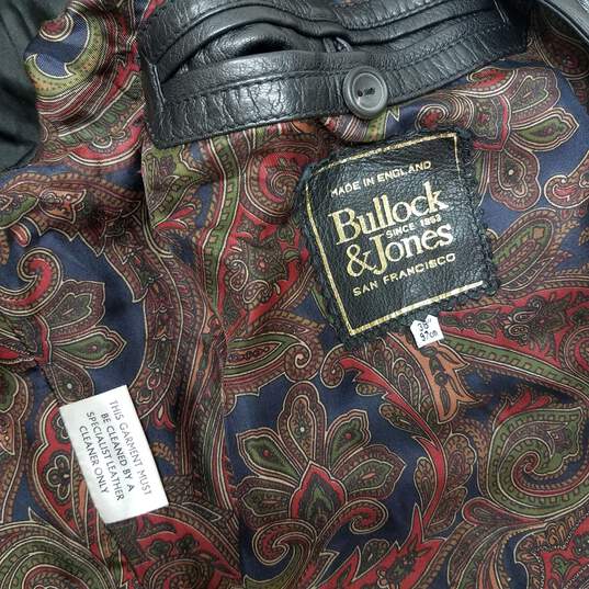 Bullock & Jones San Francisco Lined Full Zip Leather Jacket Adult Size 38 image number 2