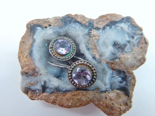 925 Abalone & Amethyst Artisan Jewelry 14.7g image number 4