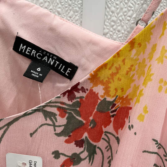 NWT Womens Pink Floral V-Neck Short Sleeve Back Zip Maxi Dress Size 2 image number 3