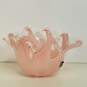 Murano Art Glass  Vintage White Crystal Pink Glass Bowl image number 3
