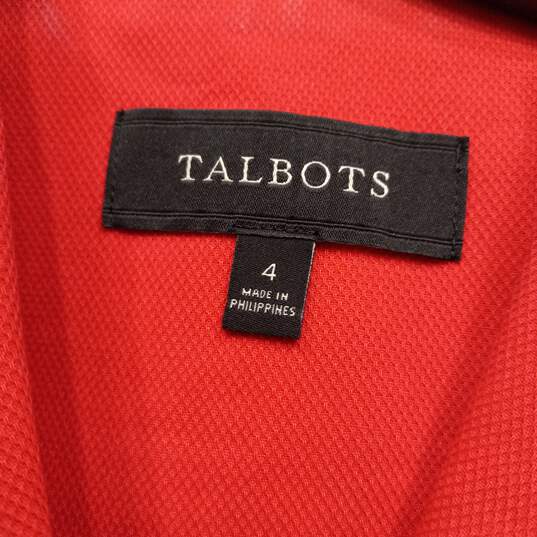Talbots Women's Red Three Button Blazer Jacket Size 4 image number 3