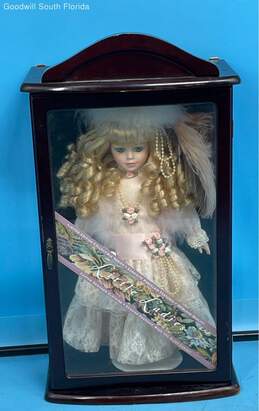 Limited Edition Collectible Series Little Ladies Porcelain Doll With Cabinet