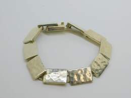 Artisan Sterling Silver Hammered Panel Linked Bracelet 33.4g alternative image