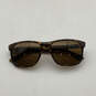 Womens RB4181 Brown Polarized Lens Full Rim Square Sunglasses w/ Case image number 2