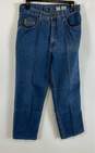 Giorgio Armani Womens Blue Cotton Dark Wash High Rise Denim Straight Jeans Sz 32 image number 1