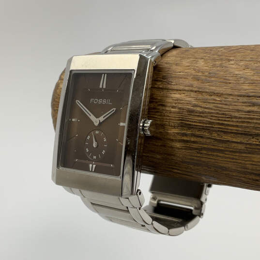 Designer Fossil FS4300 Silver-Tone Stainless Steel Analog Quartz Wristwatch image number 1