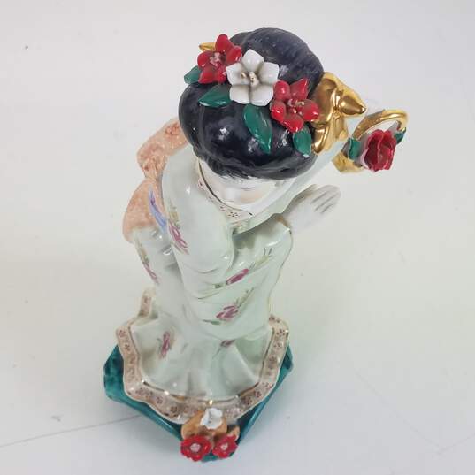 Porcelain Asian Figurine  / Mid Century 12.5 in,. High Stature image number 6