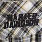 Mens Plaid Short Sleeve Flap Pockets Collared Button-Up Shirt Size Large image number 3