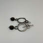 Designer Silpada 925 Sterling Silver Smoky Quartz Fish Hook Dangle Earrings image number 3