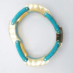 Michael Kors Gold Tone Turquoise Like Bracelet 65.2g alternative image