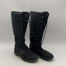 UGG Womens Black Leather Waterproof Knee High Lace Up Bootie Boots Size 8.5 alternative image